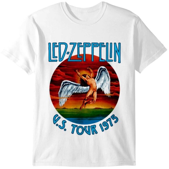 Renee F Other - Led Zeppelin US Tour 1975 Graphic Fan Rock Band Concert Music T-Shirt 159